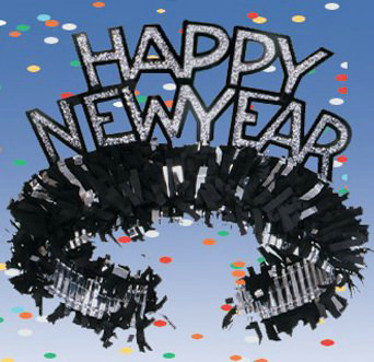 Black & Silver Happy New Year Regal Tiara (1 count)