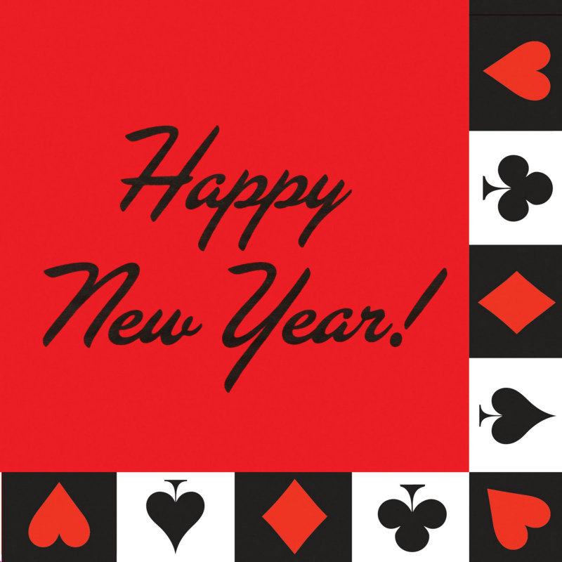 Card Night - New Years Lunch Napkins (16 count) - Click Image to Close