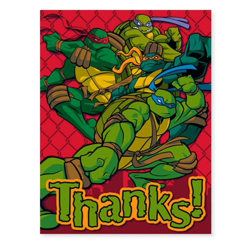 Teenage Mutant Ninja Turtles Thank You Cards (8 count) - Click Image to Close