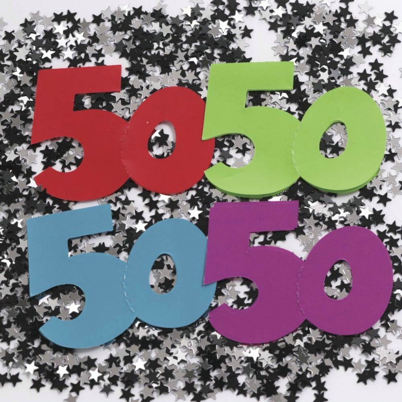 "50" Large Confetti - Click Image to Close