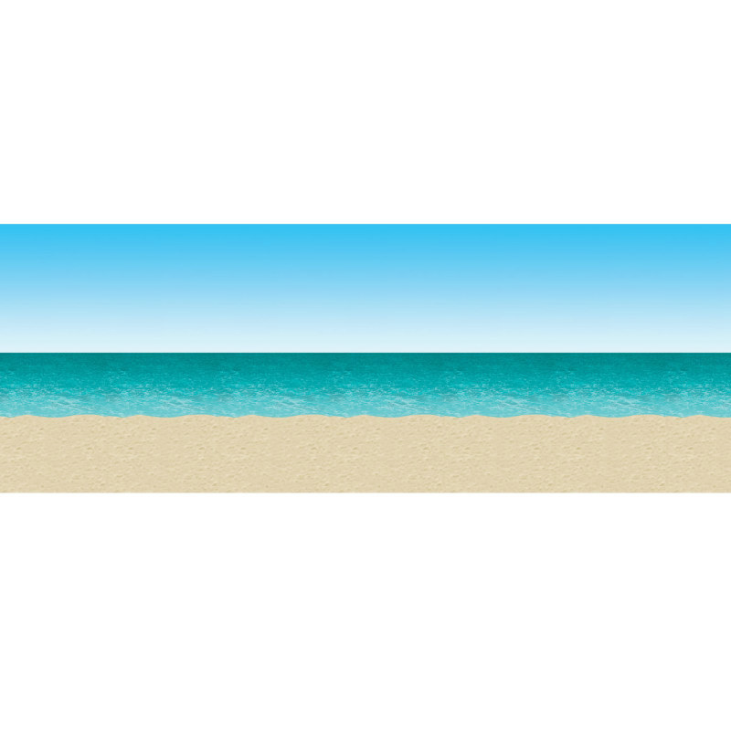 30' Blue Sky & Ocean Beach Backdrop - Click Image to Close