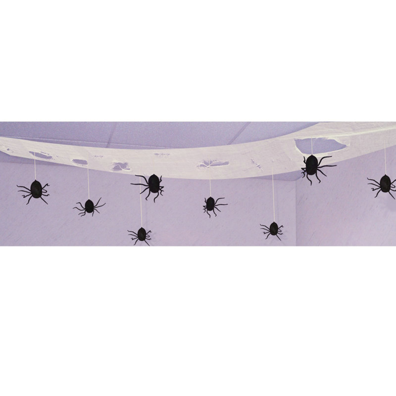 10' Spooky Spider Ceiling Drape - Click Image to Close