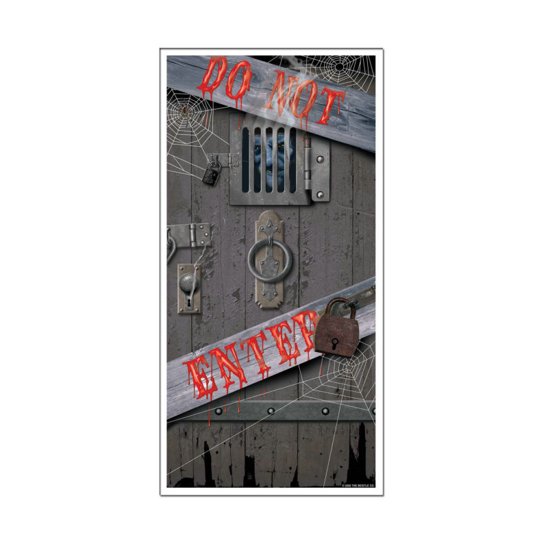 5' Haunted Halloween Door Cover - Click Image to Close