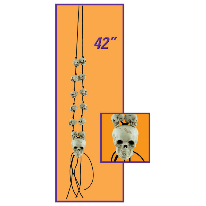 Skull Necklace 42" - Click Image to Close