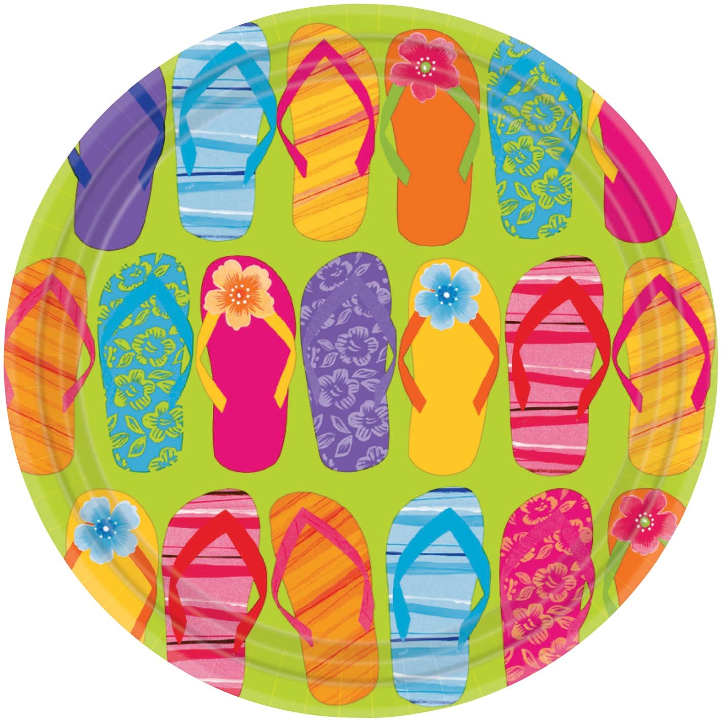 Flip Flop Dinner Plates (8 count) - Click Image to Close