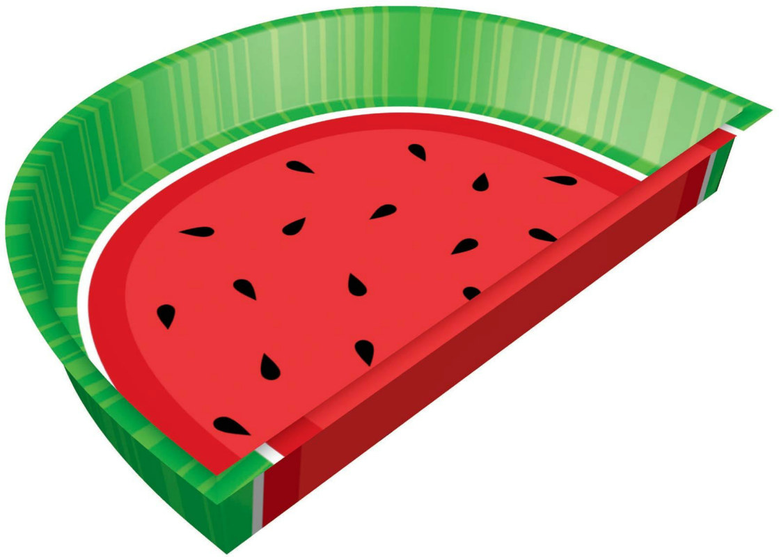 Summertime Watermelon 15" Plastic Platter - Click Image to Close