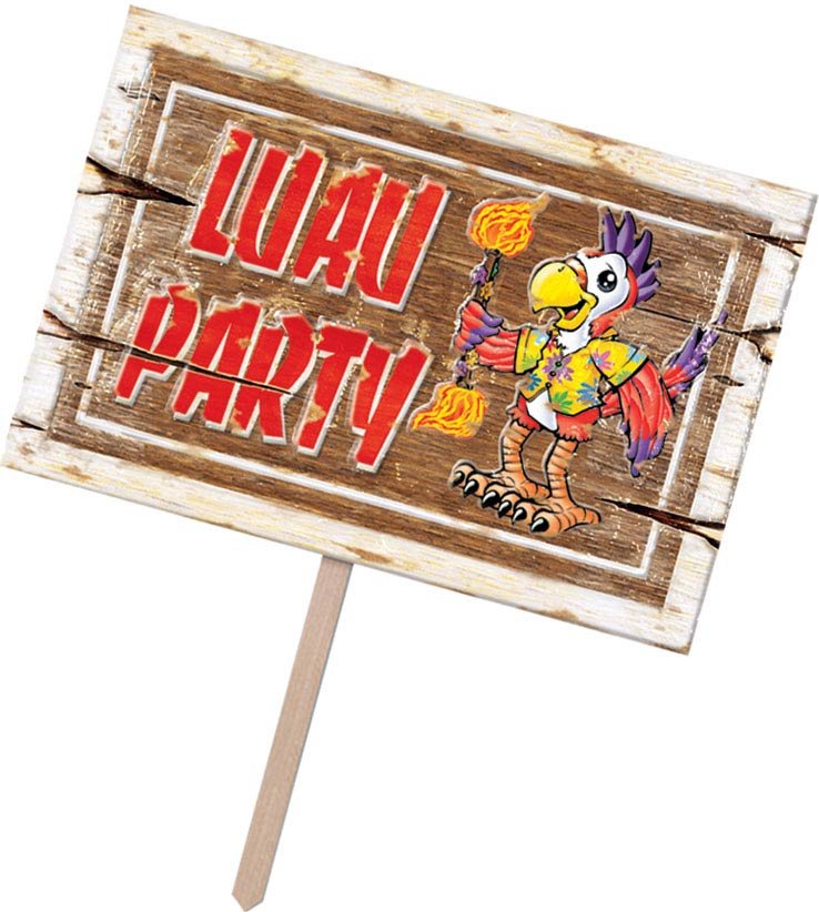 Luau Party 3D Plastic Yard Sign - Click Image to Close