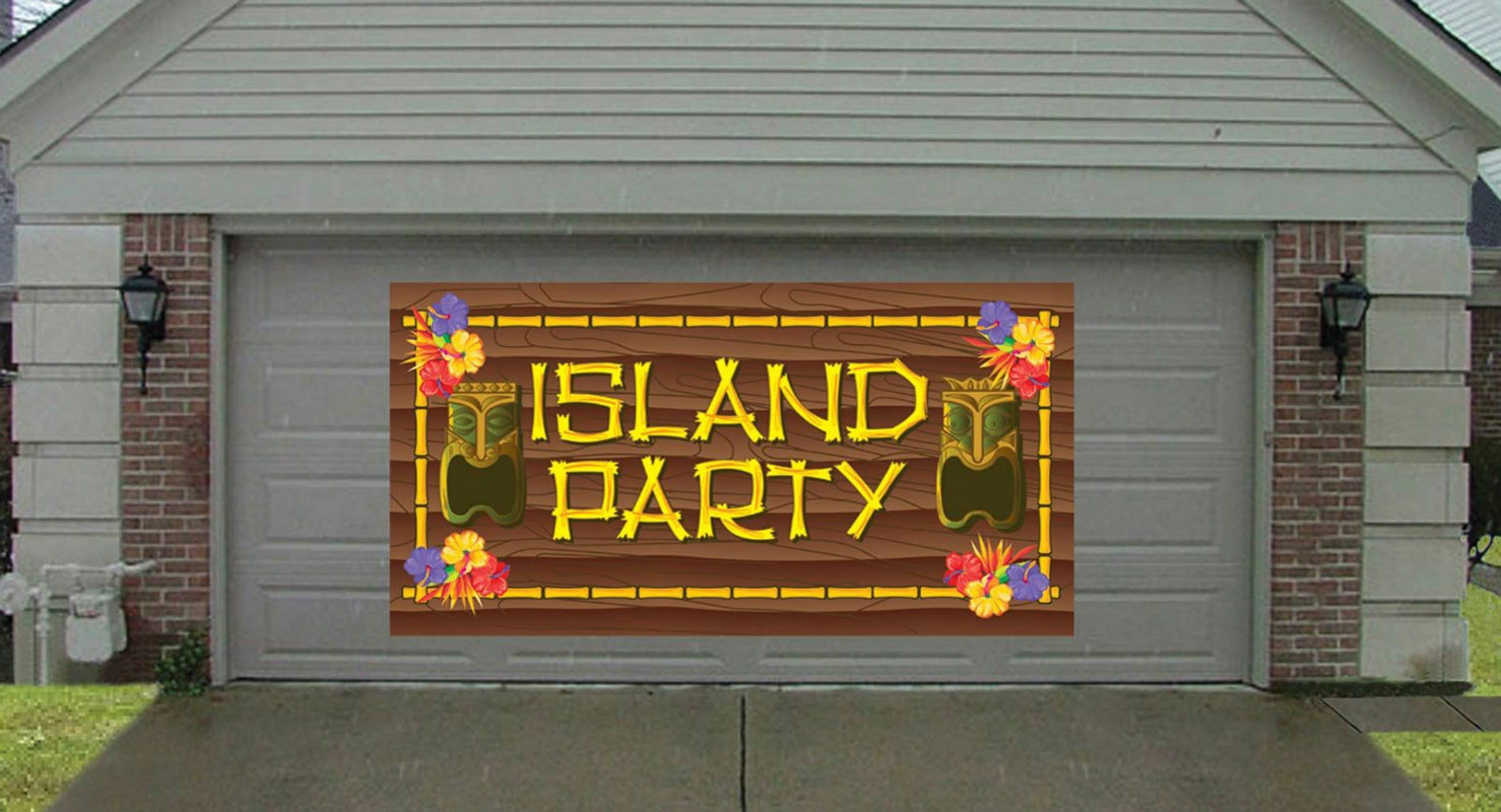 10' Island Party Giant Greeting Banner - Click Image to Close