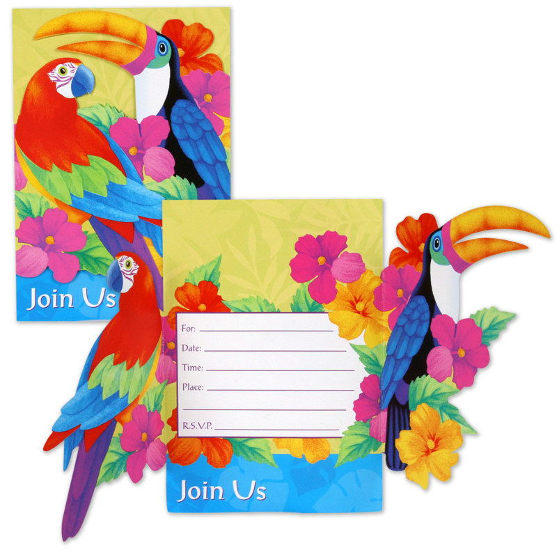 Birds of Paradise Invitations (8 count) - Click Image to Close