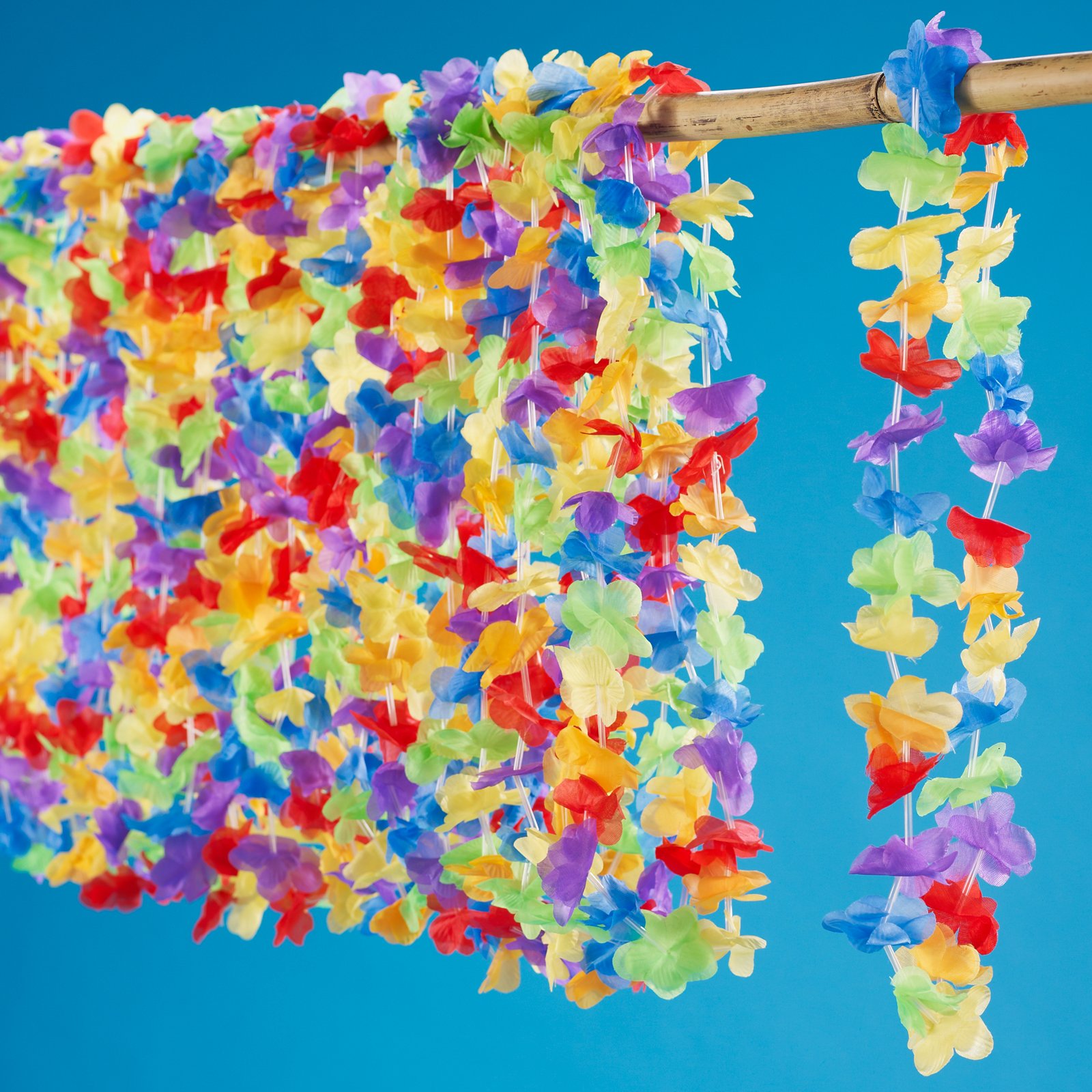 Multi Colored 42" Flower Leis (25 count) - Click Image to Close