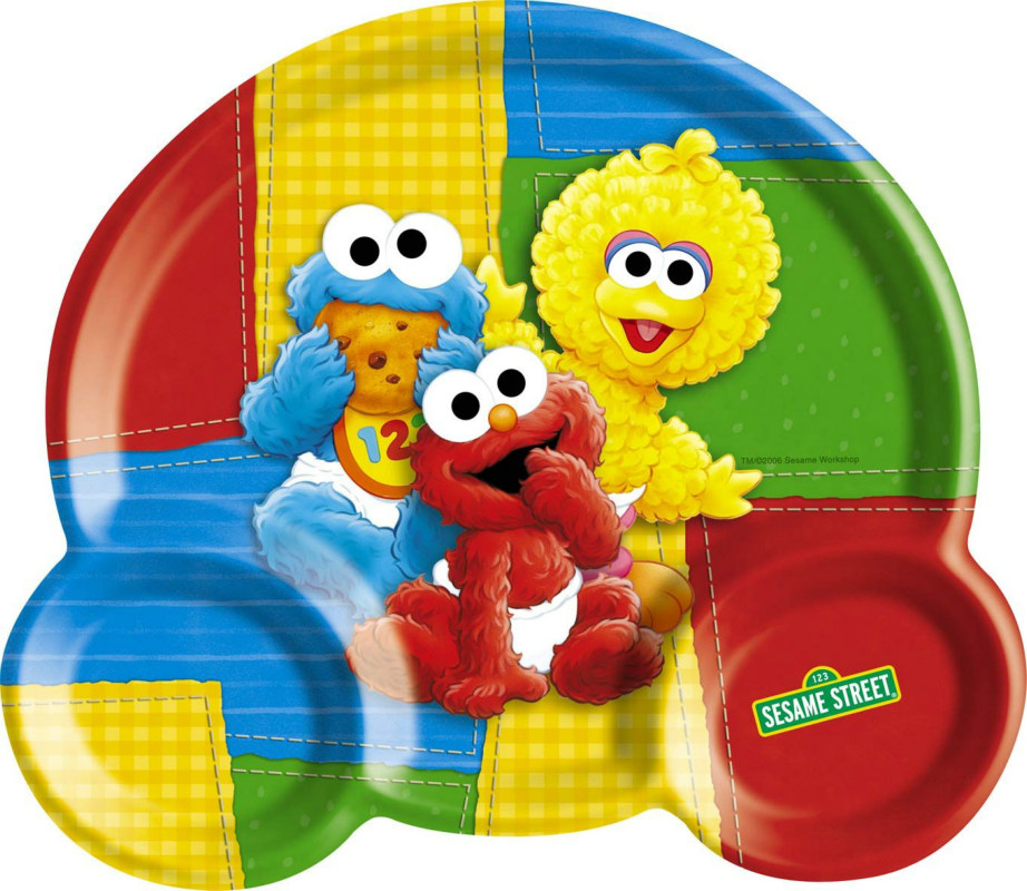 Sesame Street 1st Birthday Kids Divided Plate - Click Image to Close