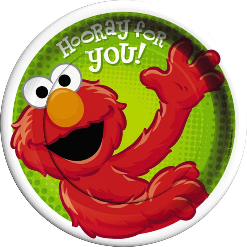 Hooray For Elmo Dinner Plates (8 count) - Click Image to Close