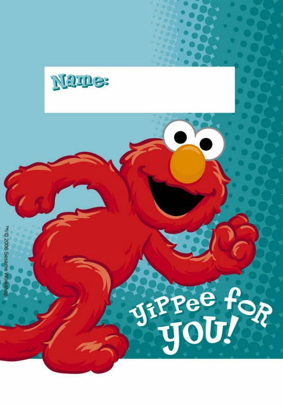 Hooray For Elmo Treat Bags (8 count) - Click Image to Close