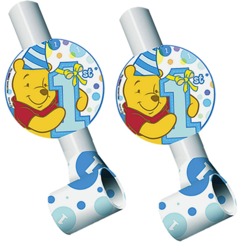 Pooh's 1st Birthday - Boy Blowouts (8 count)