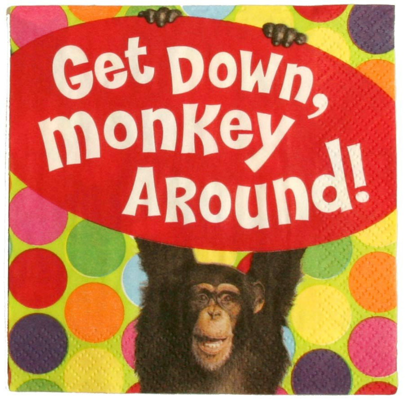 Monkey Around Beverage Napkins (16 count) - Click Image to Close