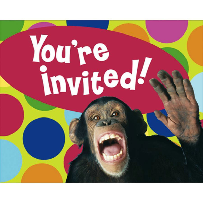 Monkey Around Invitations (8 count) - Click Image to Close