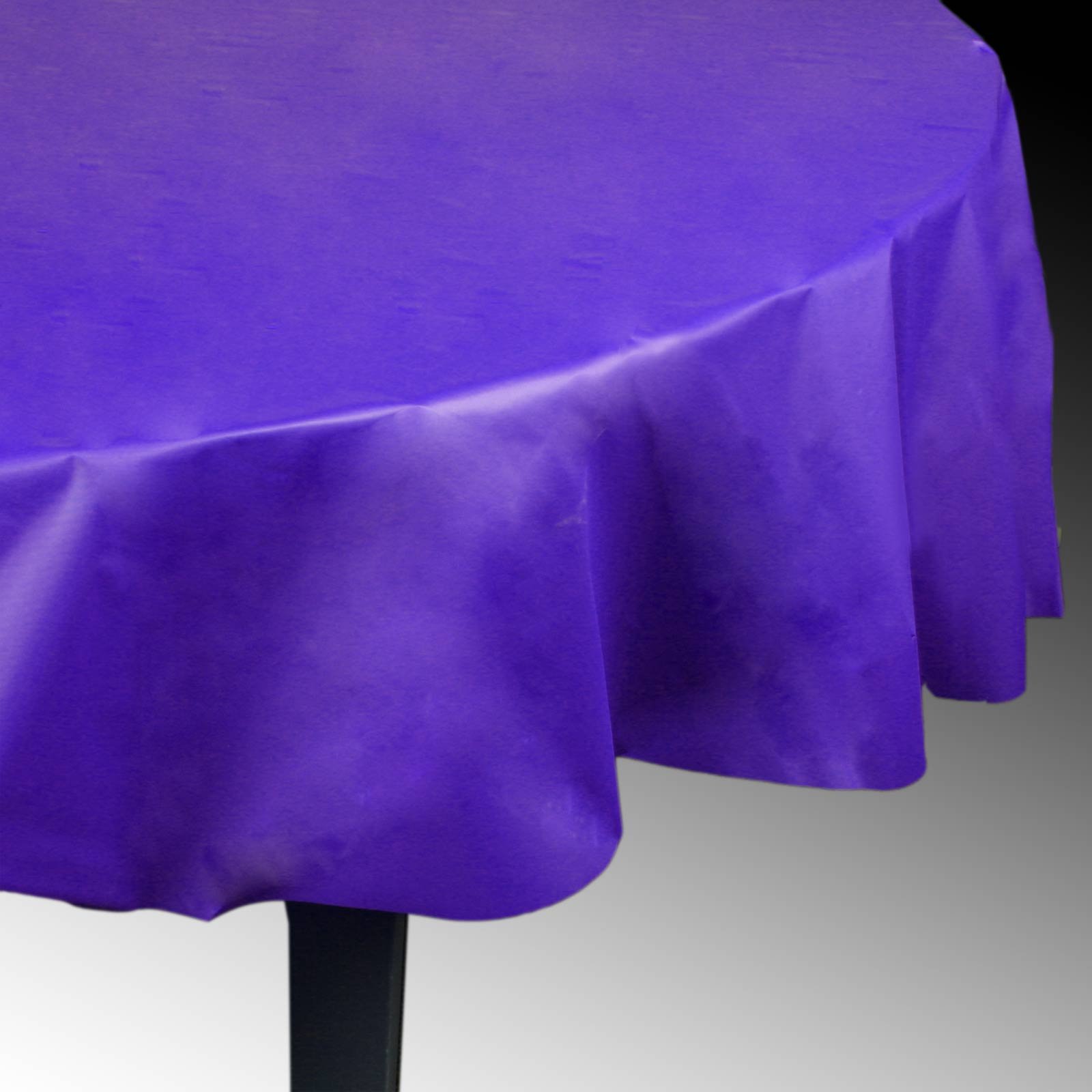 Purple 84" Round Plastic Tablecover - Click Image to Close