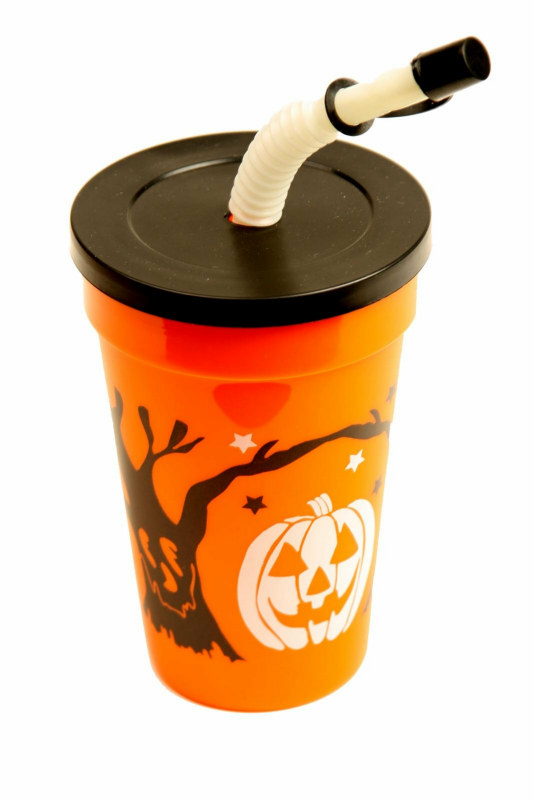 Halloween Cup with Lid & Straw (1 count) - Click Image to Close