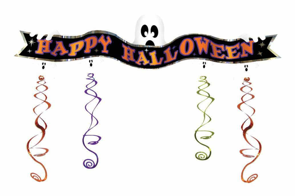 4' Ghost Swirl Foil Banner - Click Image to Close