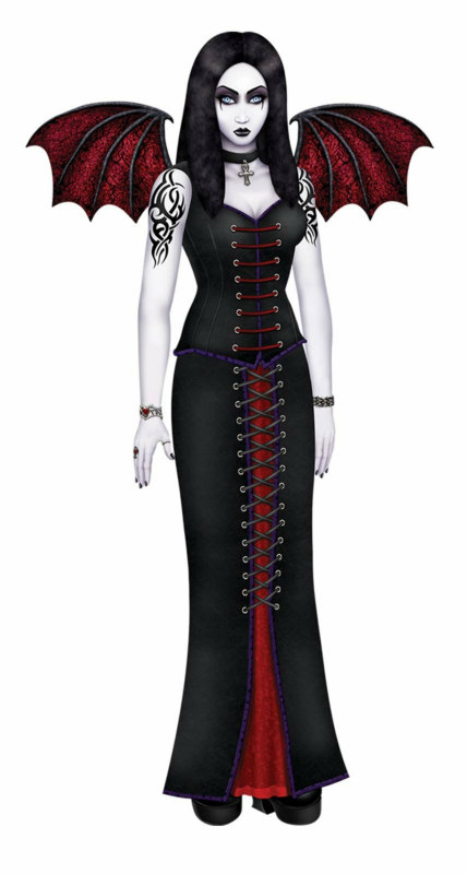 6' Jointed Goth Beauty Cutout - Click Image to Close