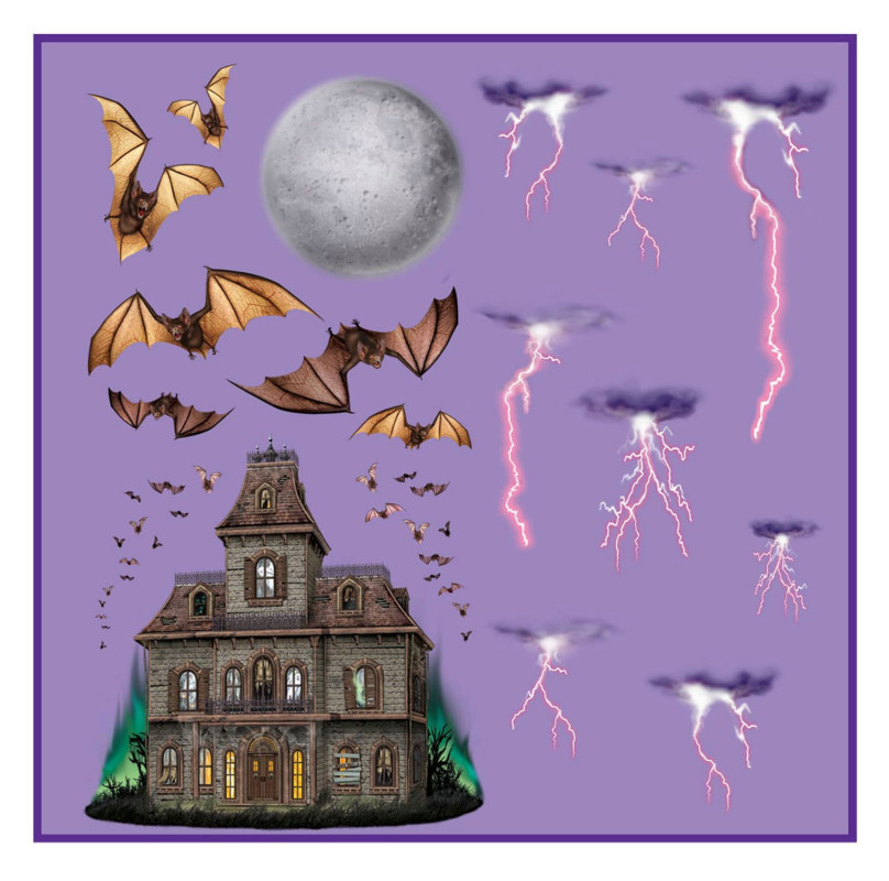 Haunted House & Night Sky Props Wall Add-Ons - Click Image to Close