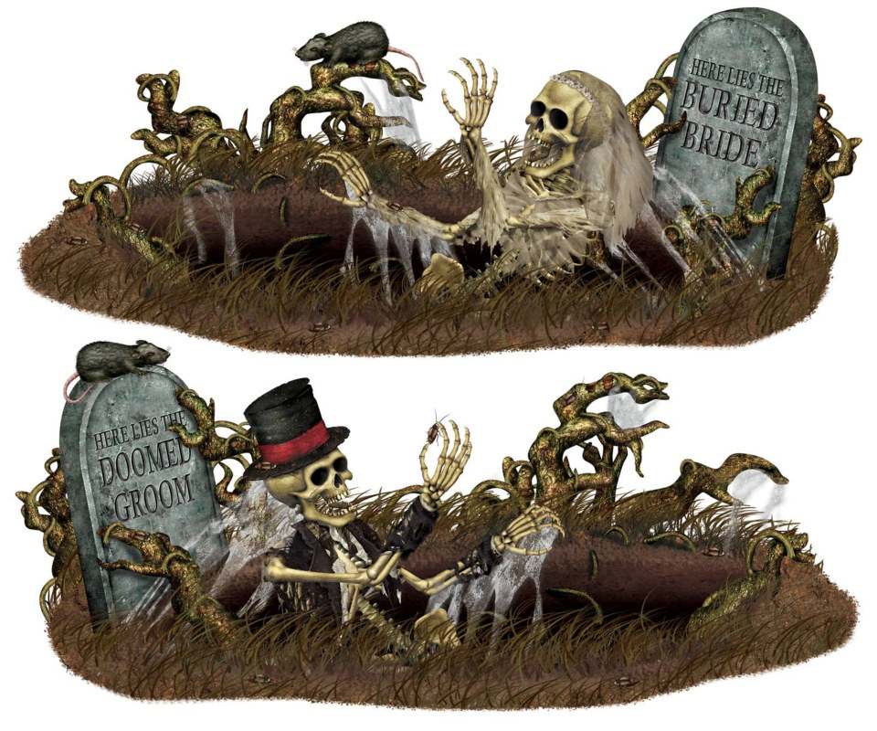 5' Doomed Groom & Buried Bride Props Wall Add-Ons - Click Image to Close