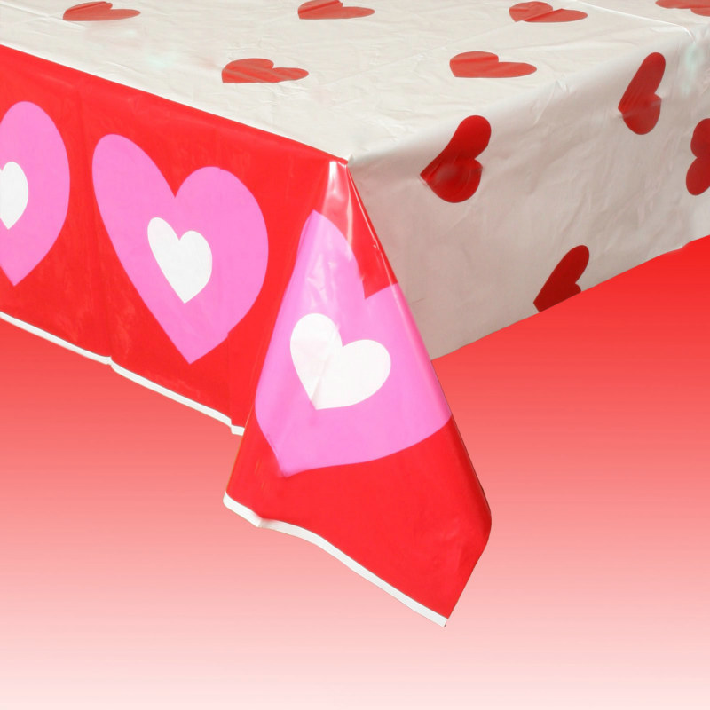Hearts Plastic Tablecover