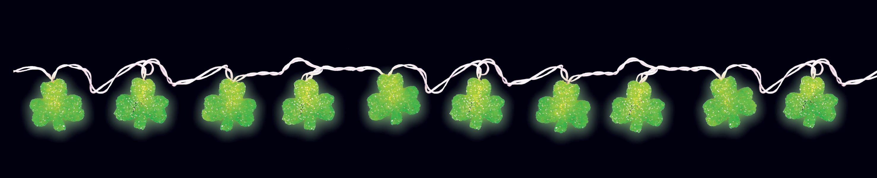 8' Shamrock Light Set (10 lights) - Click Image to Close