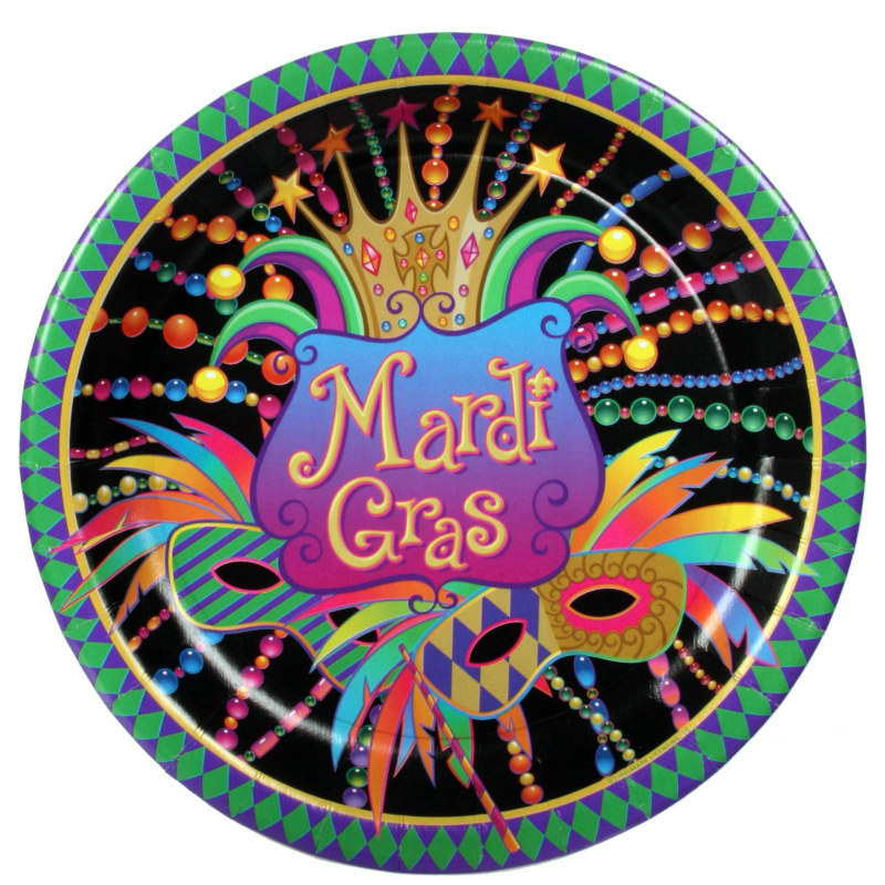 Mardi Gras Celebration Dinner Plates (8 count)