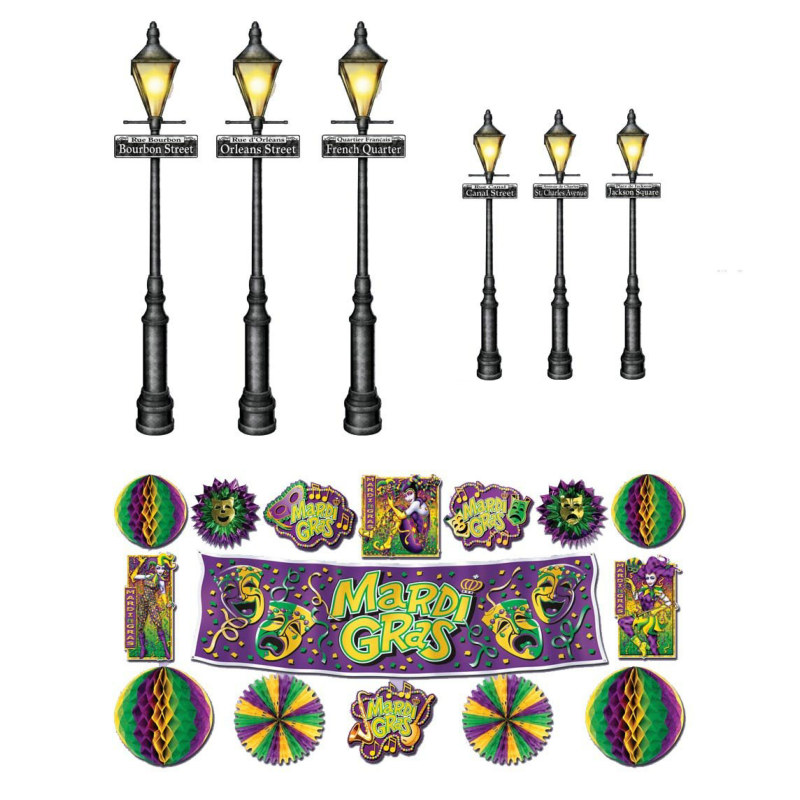 Mardi Gras Decor & Street Lights Props Wall Add-Ons - Click Image to Close