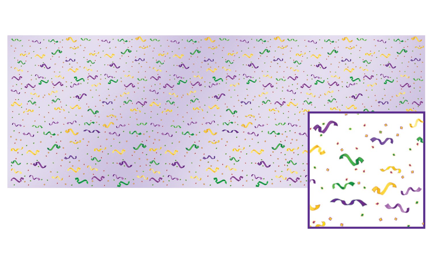 30' Mardi Gras Confetti and Serpentine Border Roll - Click Image to Close