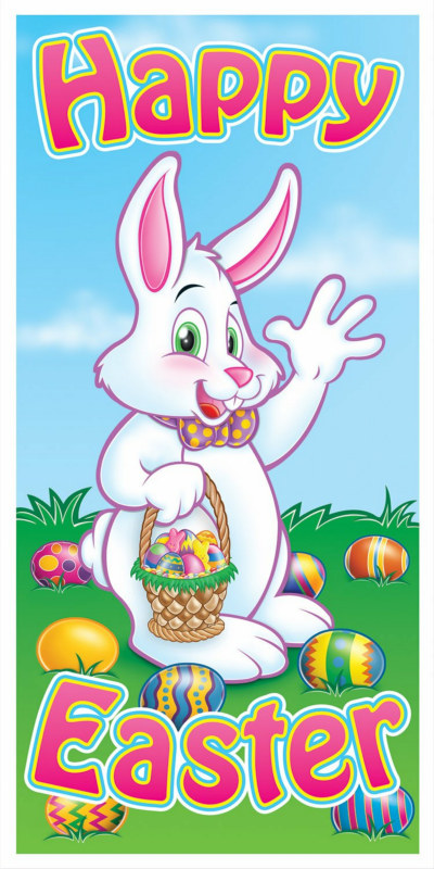 5' Happy Easter Door Cover - Click Image to Close