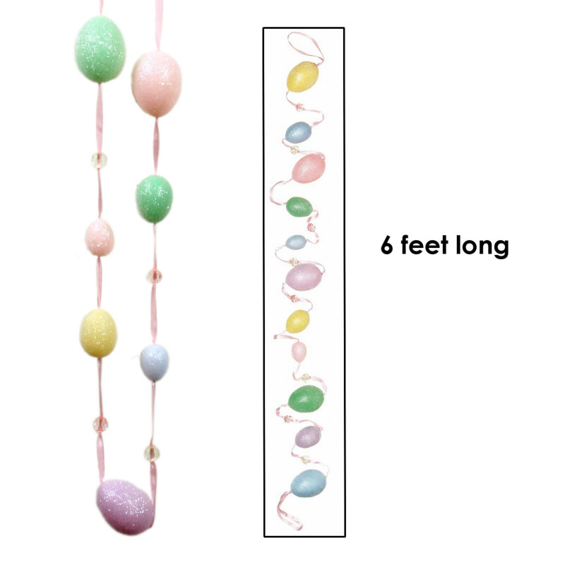 6' Pastel Egg Garland - Click Image to Close