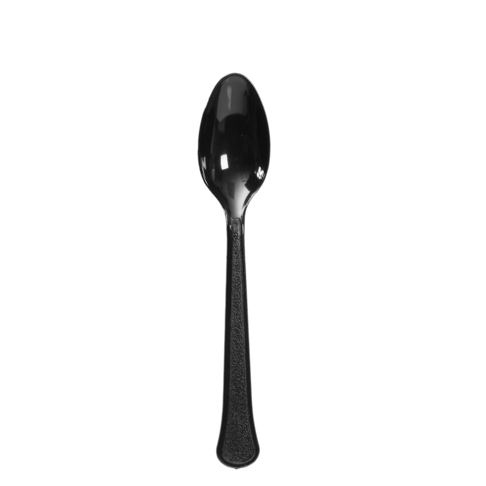 Jet Black Heavy Weight Spoons (48 count) - Click Image to Close