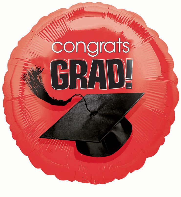 18" Apple Red Grad Foil Balloon - Click Image to Close