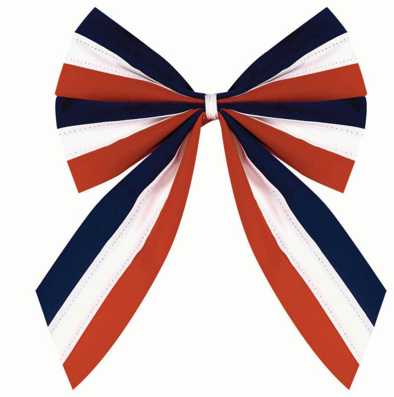 Red, White and Blue Velvet Flag Bow - Click Image to Close