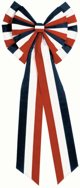 Huge Patriotic Red, White and Blue Velvet Bow - Click Image to Close