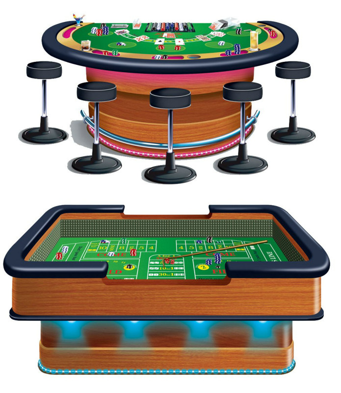 Craps & Blackjack Tables Casino Props Wall Add-Ons