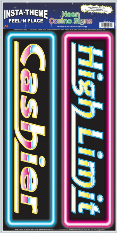 Cashier & High Limit Casino Signs Peel 'N Place (2 count)