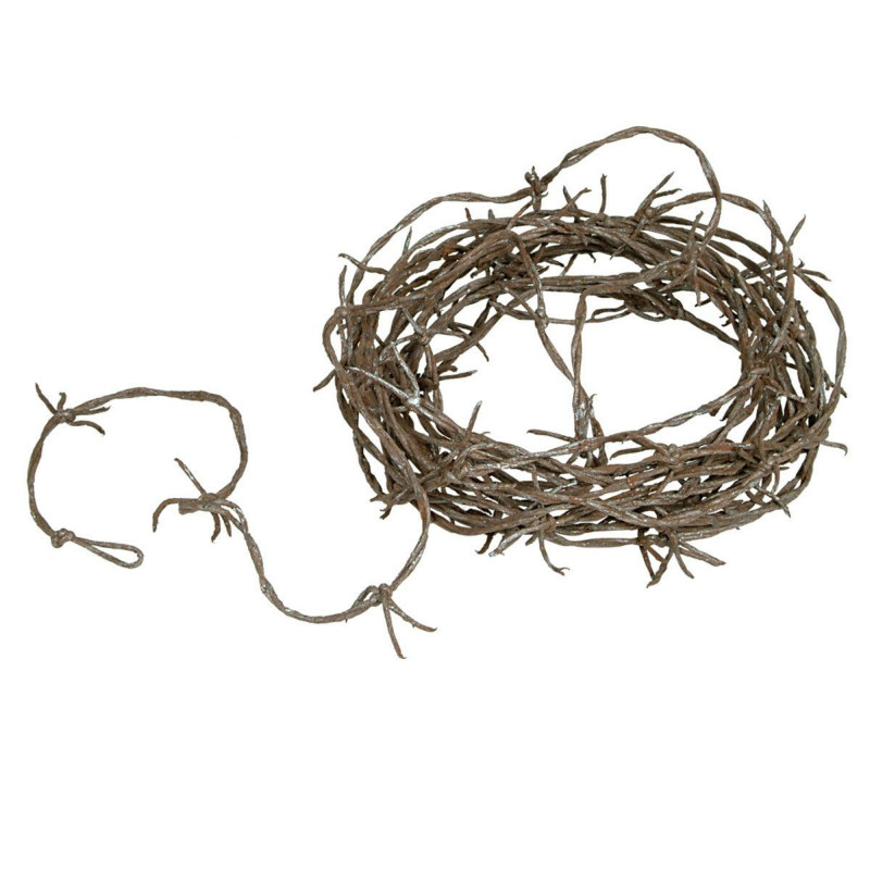 12' Rusty Barbed Wire Garland - Click Image to Close