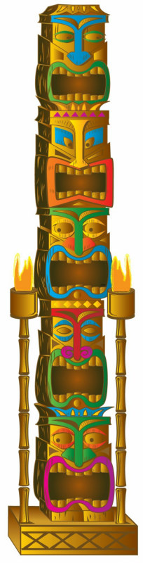 7' Tiki Totem Pole Add-On - Click Image to Close