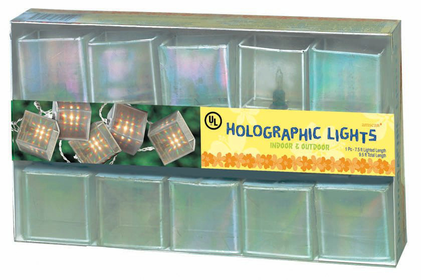 9' Holographic Square Light Set (10 lights) - Click Image to Close