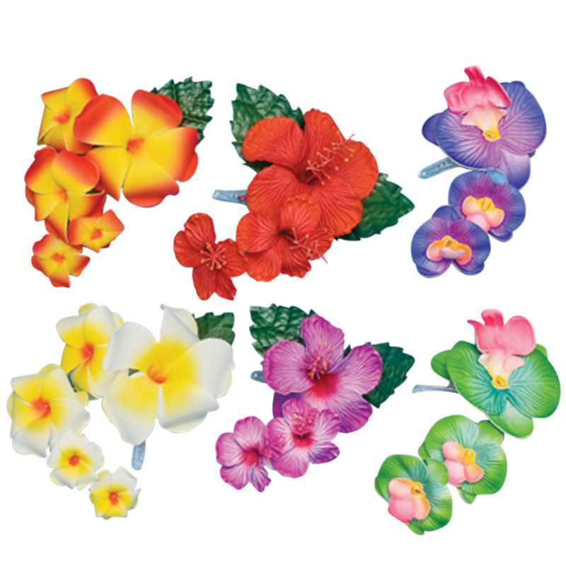 Deluxe Tropical Hair Clip Asst. (1 count) - Click Image to Close