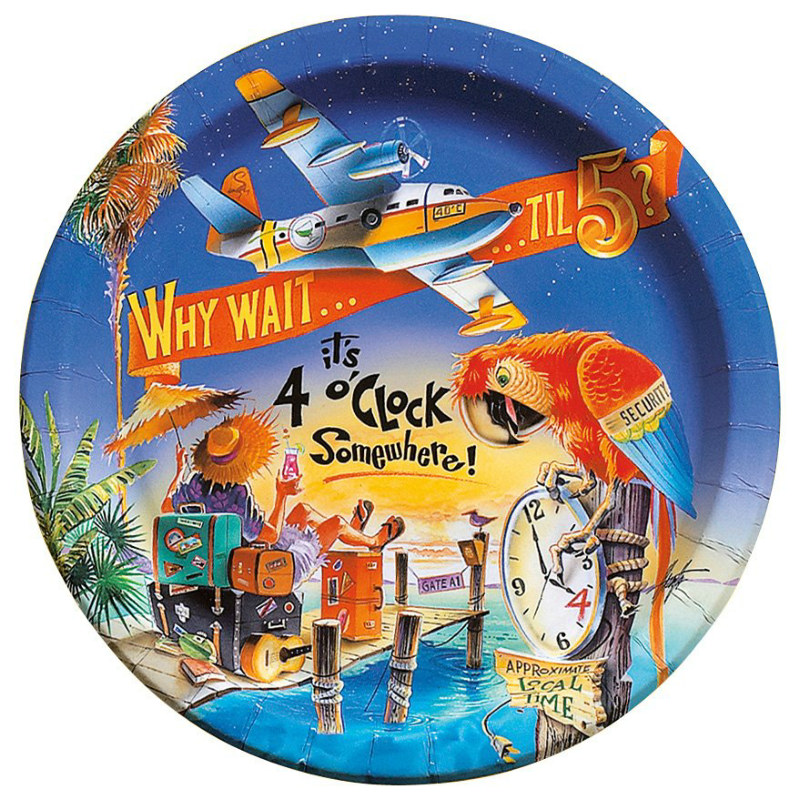 4 O' Clock Somewhere Dinner Plates (8 count)