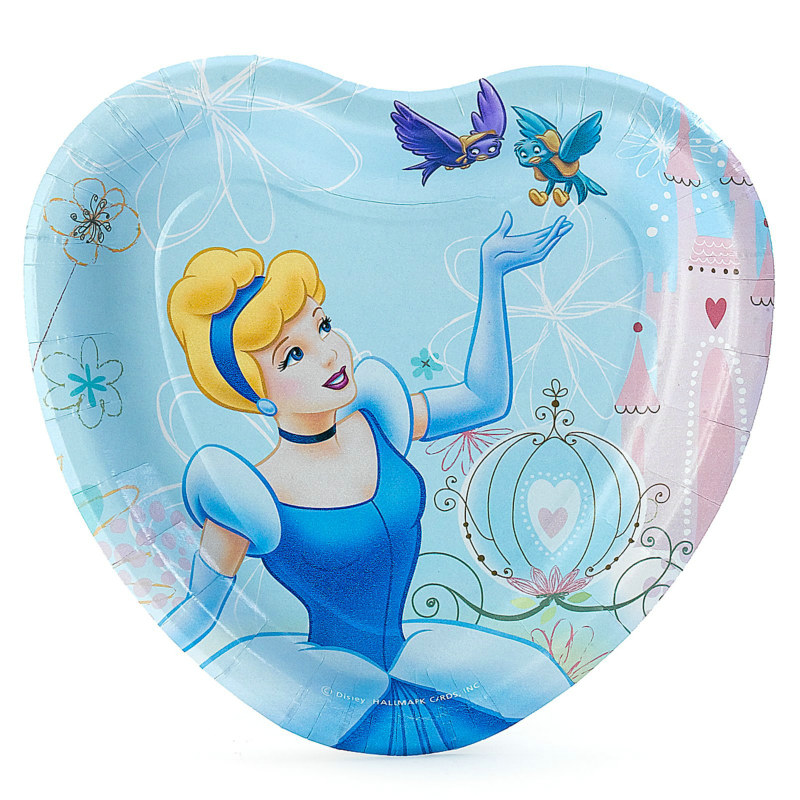 Cinderella Dreamland Heart Shaped Dessert Plates (8 count) - Click Image to Close