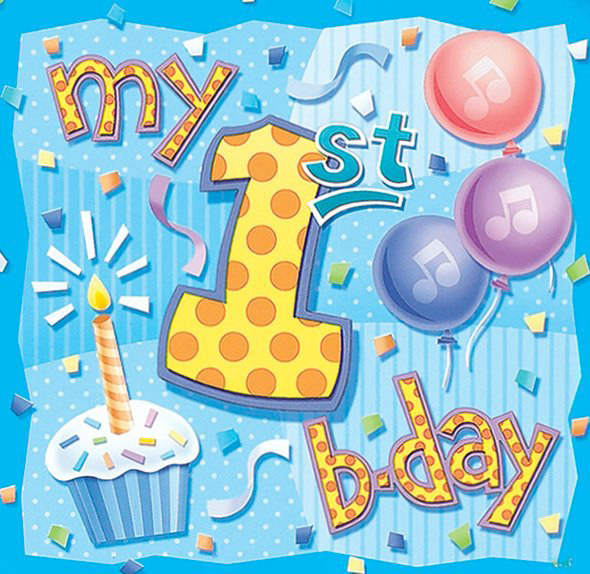 My 1st Birthday Blue Lunch Napkins (16 count) - Click Image to Close