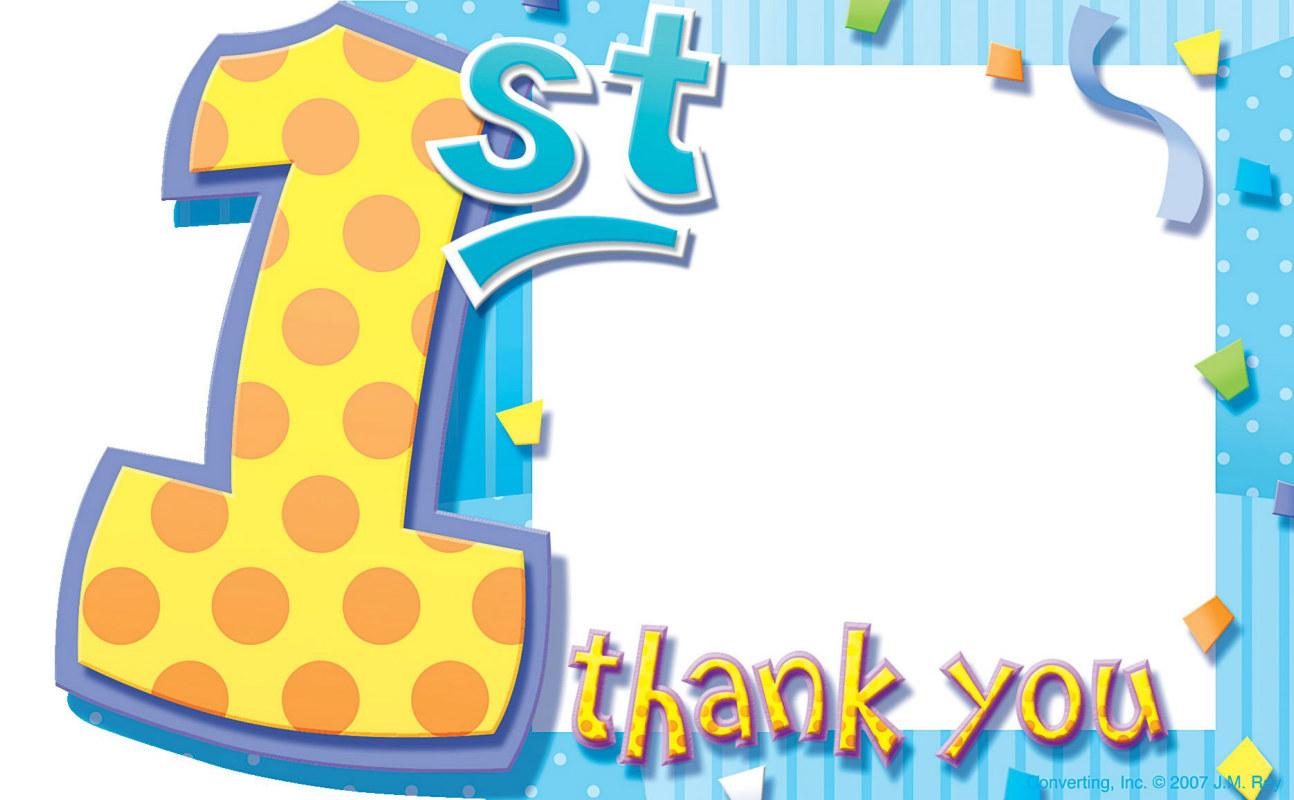 My 1st Birthday Blue Thank You Cards (8 count) - Click Image to Close