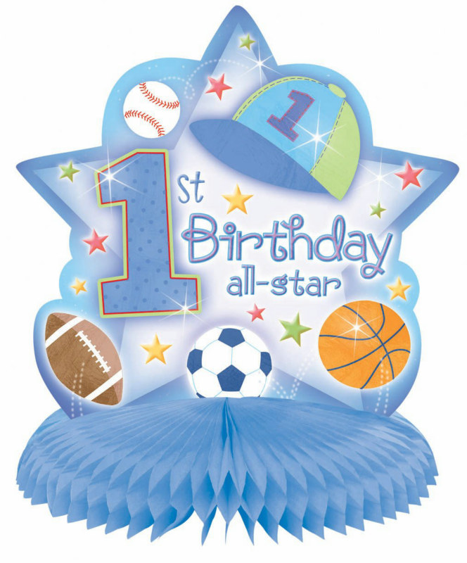 1st Birthday All-Star Honeycomb Centerpiece - Click Image to Close