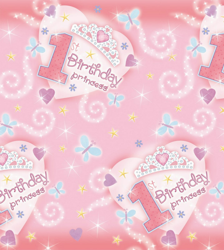 1st Birthday Princess Paper Tablecover - Click Image to Close