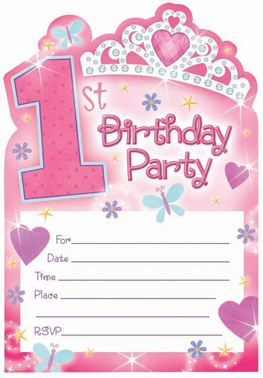 1st Birthday Princess Postcard Invitations (20 count)